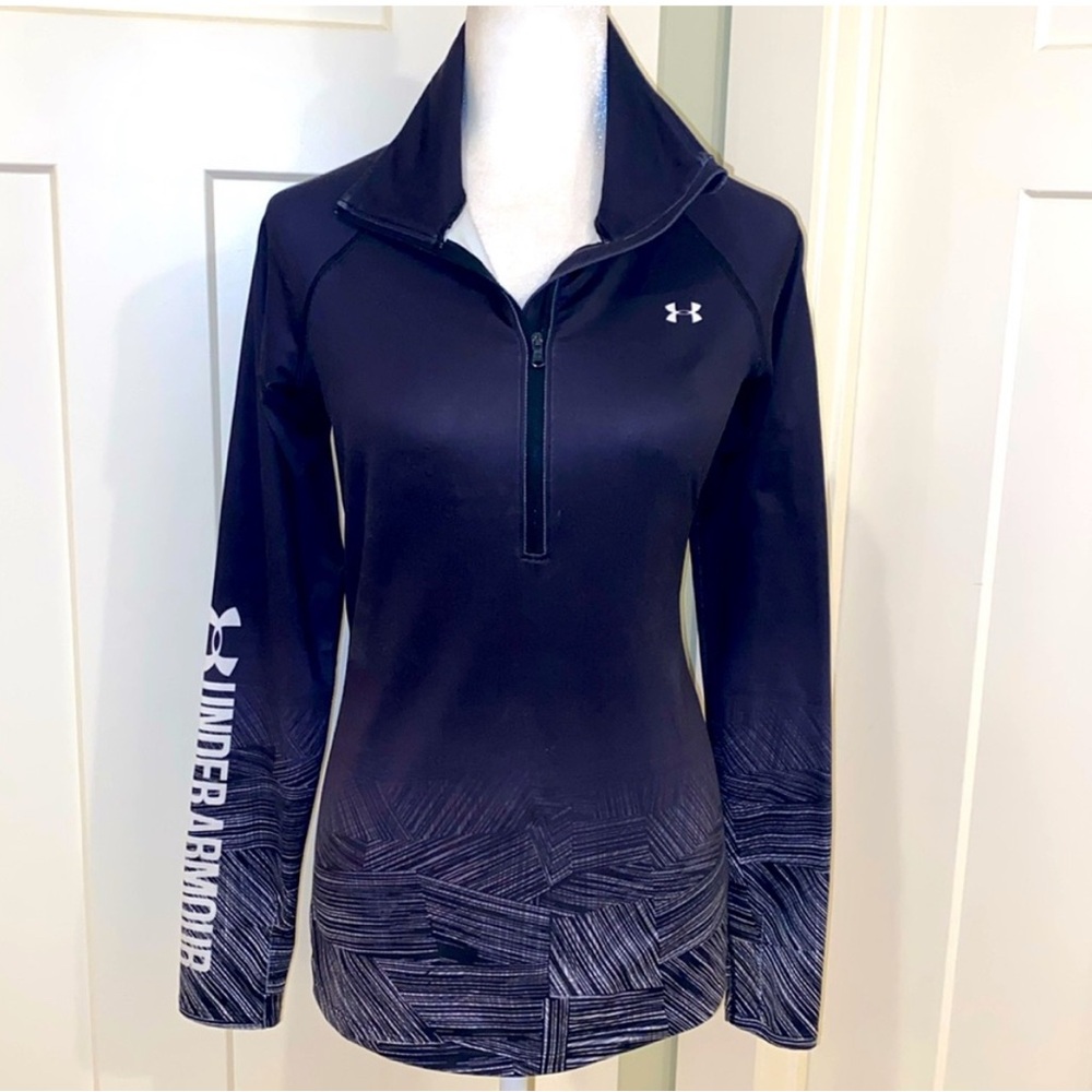 Under Armour Black Fitted Long Sleeve Polo Sweatshirt